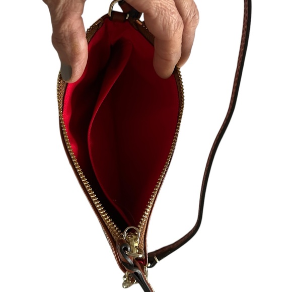 Dooney & Bourke Signature Pouchette/Wristlet Mini Purse Browns - Red Lining NWT - Picture 6 of 6